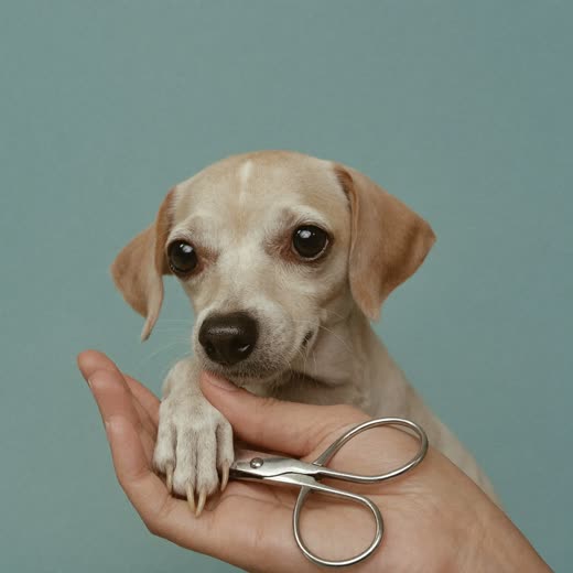 A dog's paw being held for a nail trim